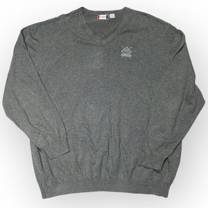 Clique Golf Gray Sweater V-neck Long Sleeve Preppy Minimalist